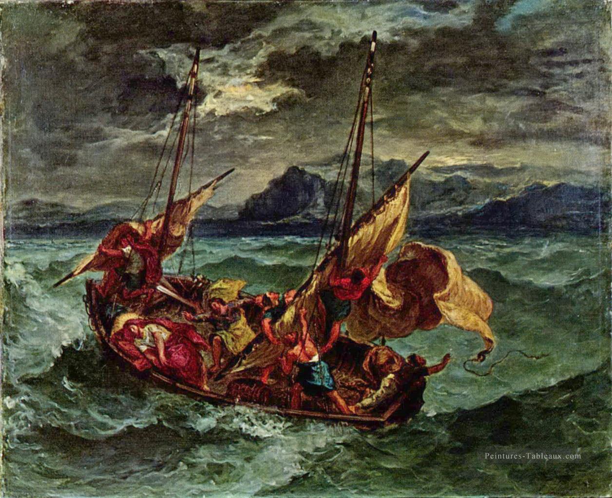 christ sur la mer de Galilée 1854 Eugène Delacroix Peintures à l'huile